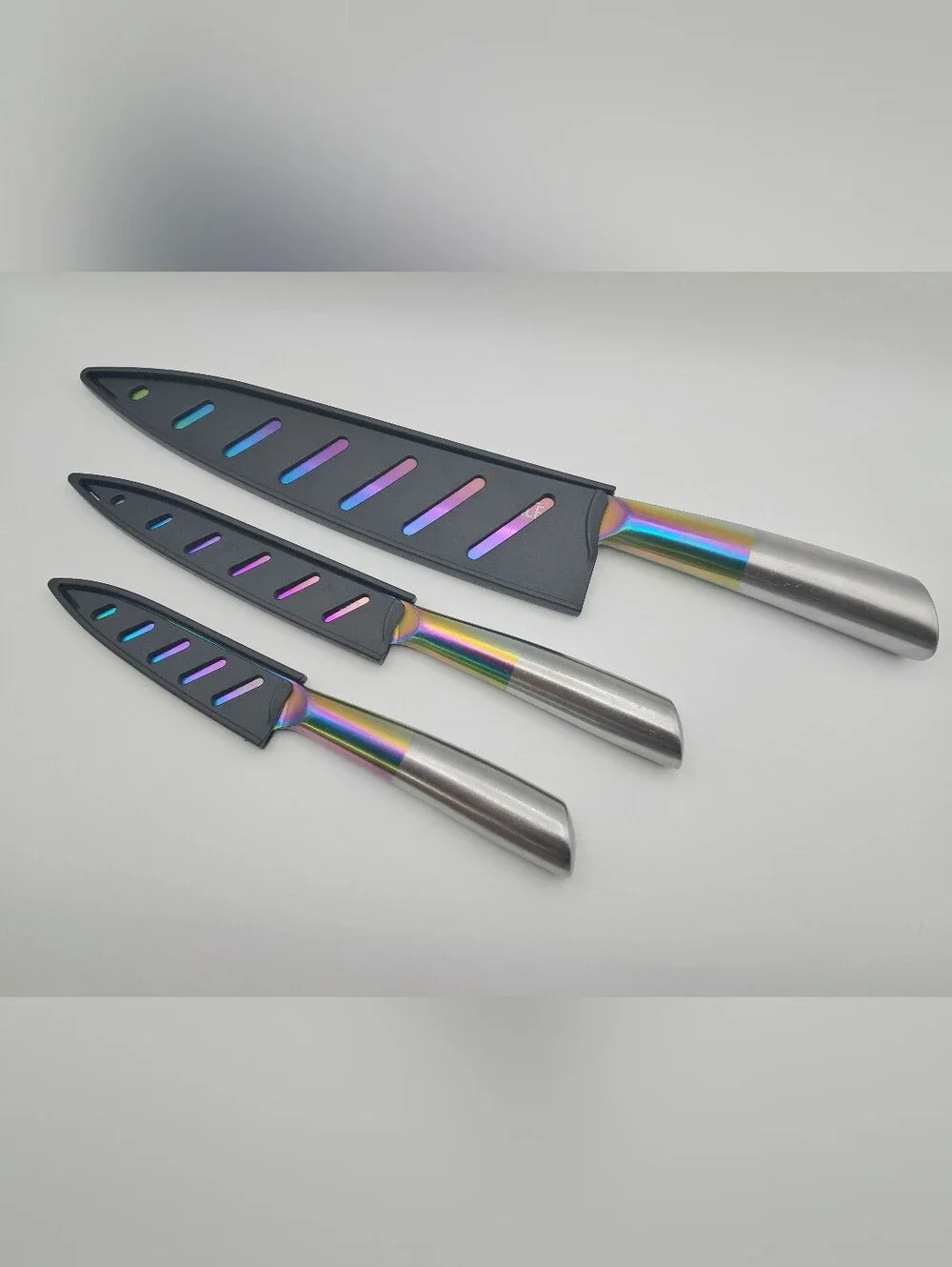 Rainbow Solid Stainless Steel Knife Set with Black Sheaths Thyme & Table Cutlery
